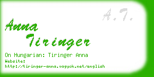 anna tiringer business card